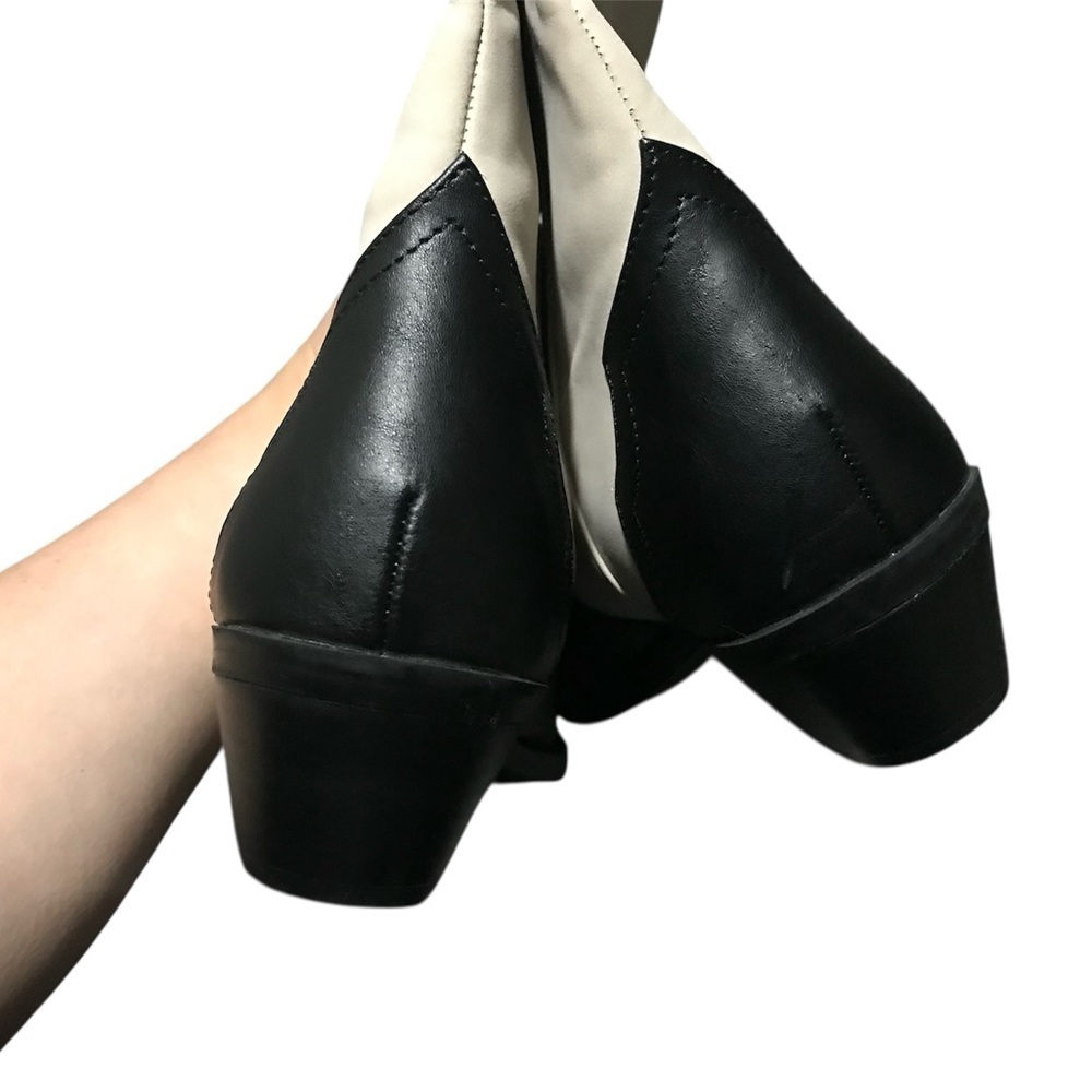 Dolce Vita Black and Cream Heeled Boots - Picture 10 of 11